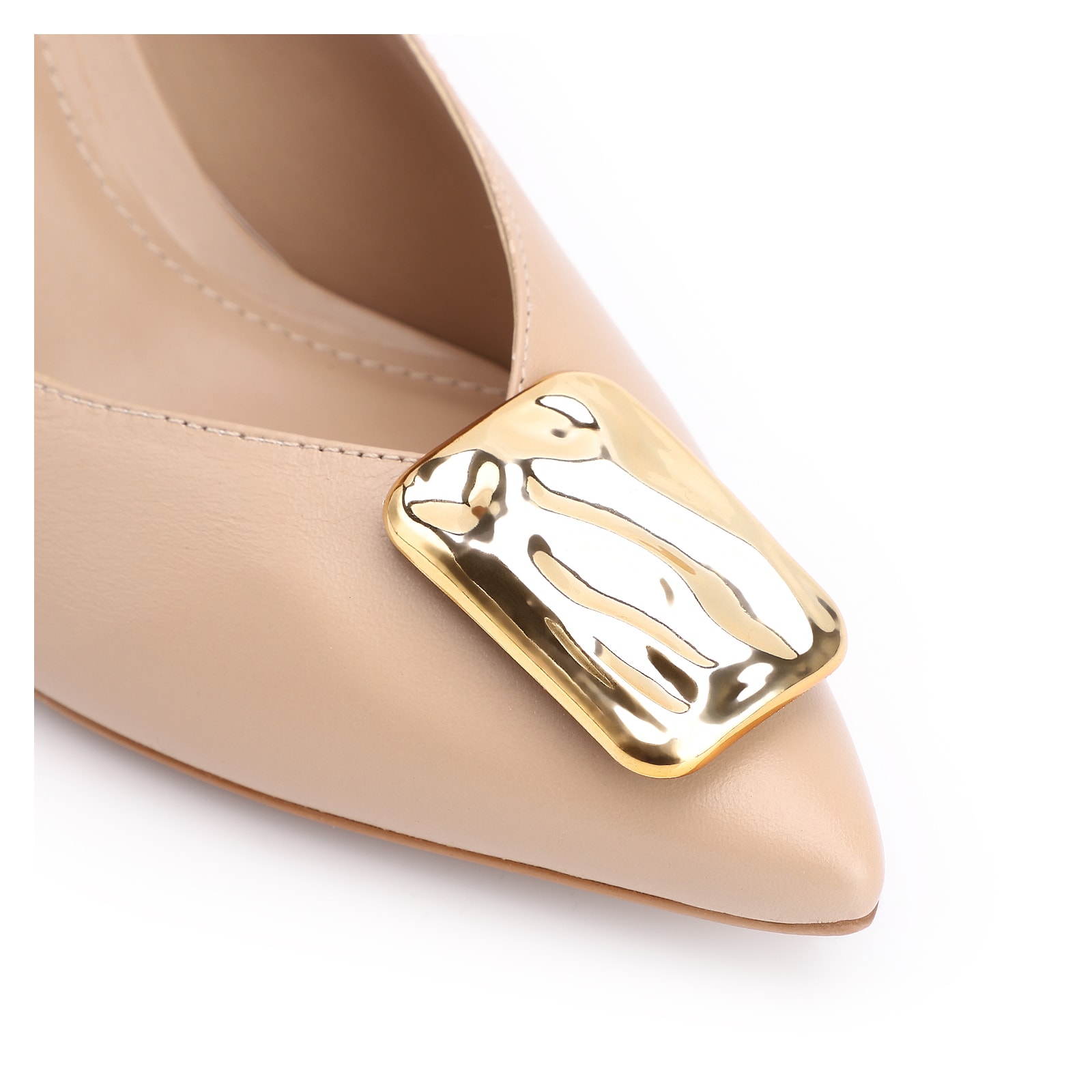 Scarpin Couro Bege