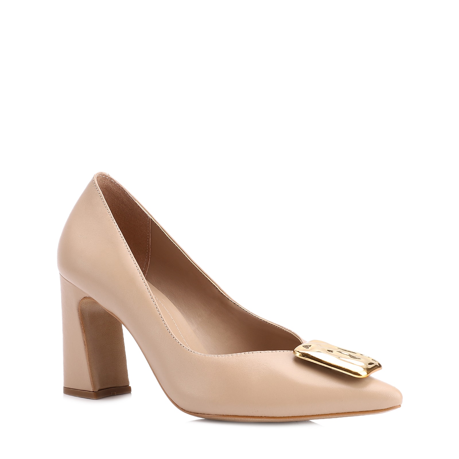 Scarpin Couro Bege