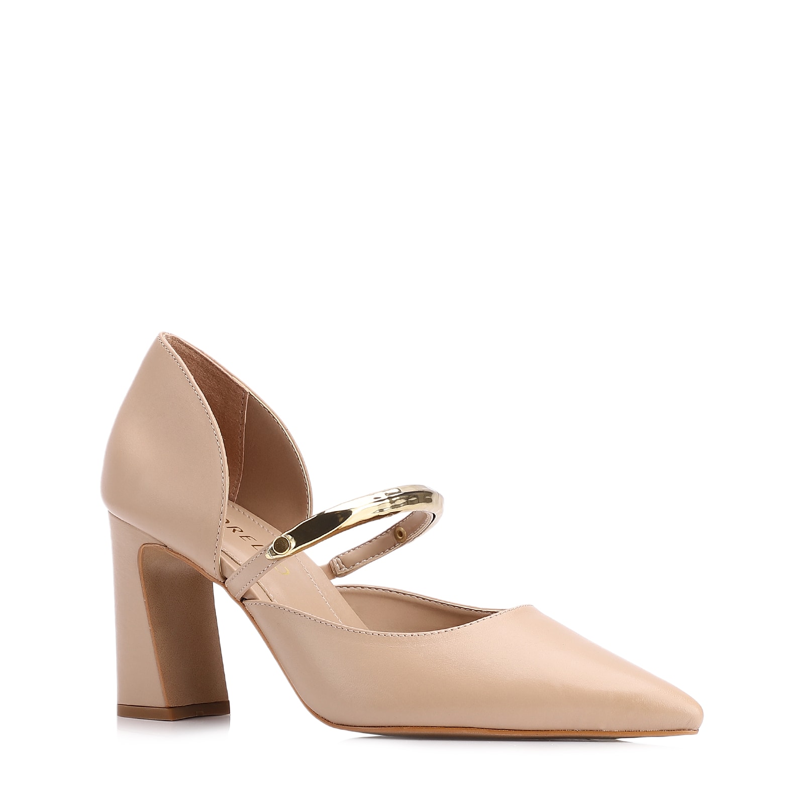 Scarpin Couro Bege