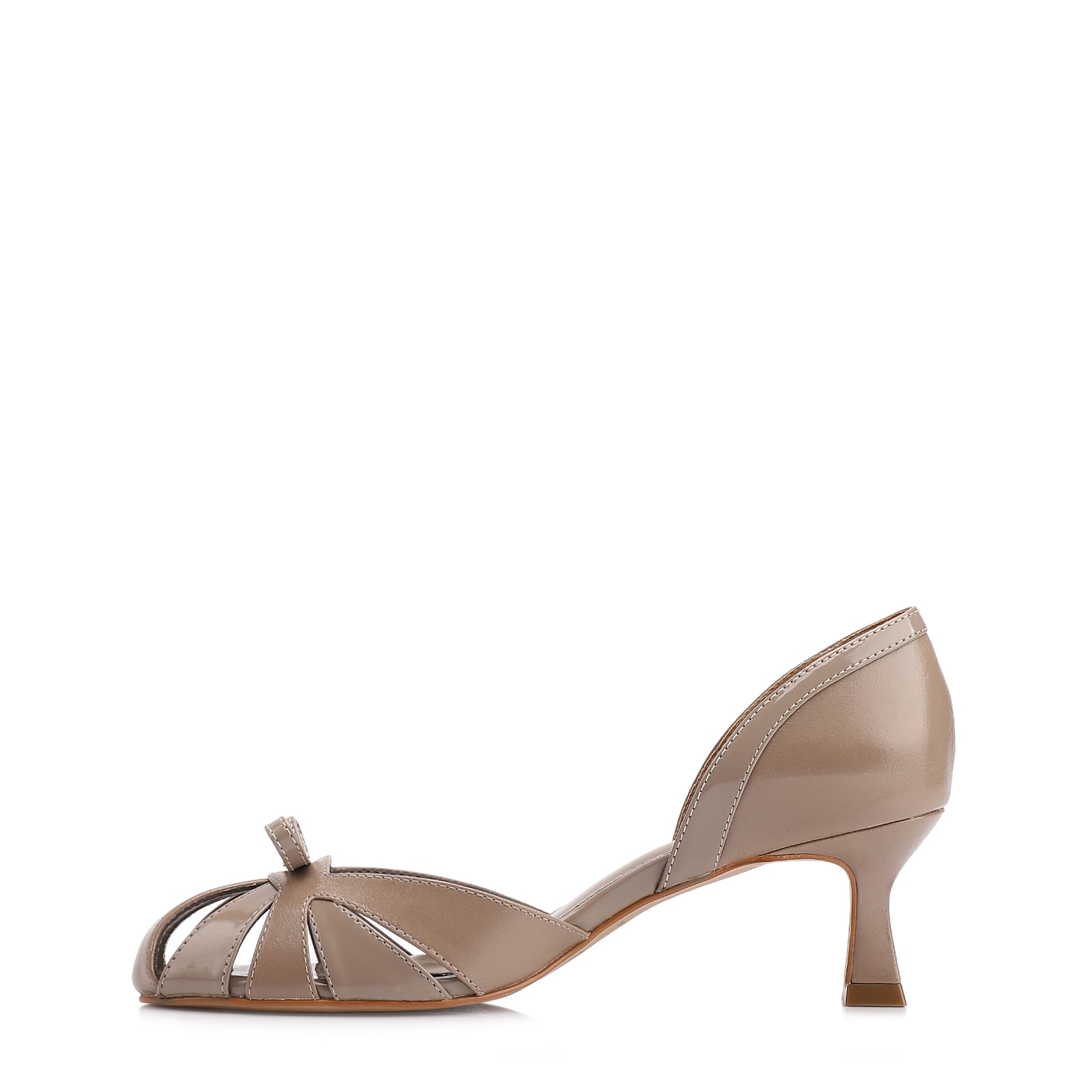 Scarpin Couro Bege/Alt Verniz Bege