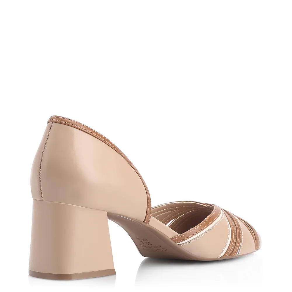 Scarpin Couro Bege/Marrom/Off White - imagem 3