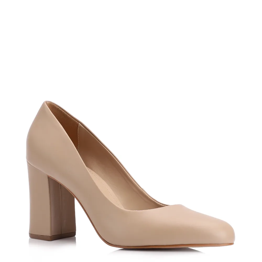 Scarpin Couro Bege Nude