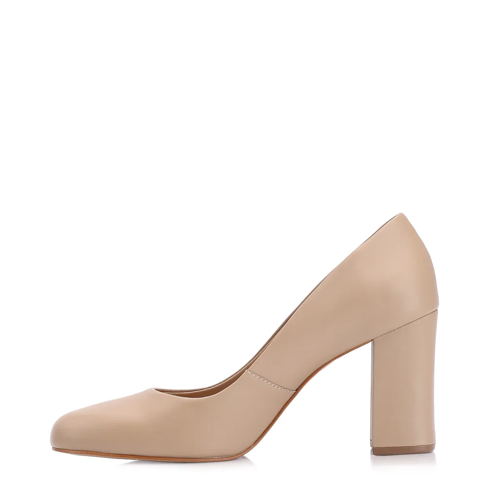 Scarpin Couro Bege Nude - imagem 3