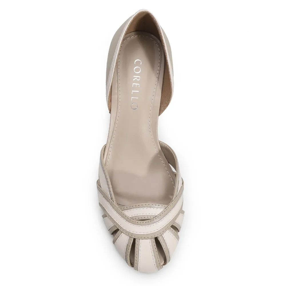 Scarpin Couro Bege/Off White - imagem 5
