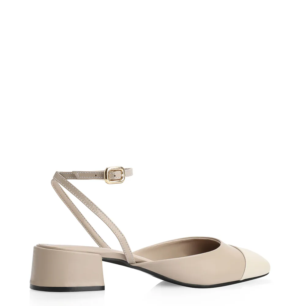 Scarpin Couro Bege/Off White - imagem 3
