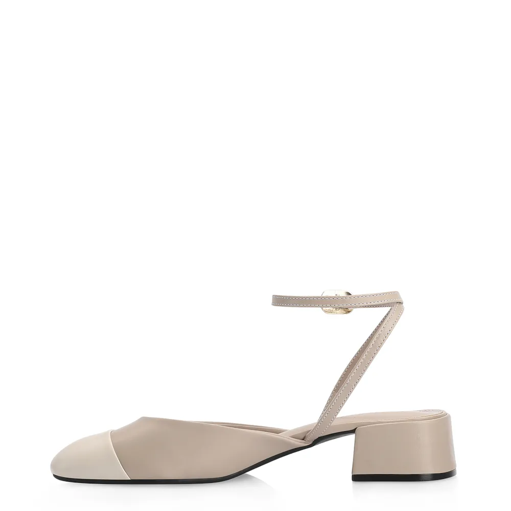 Scarpin Couro Bege/Off White - imagem 4
