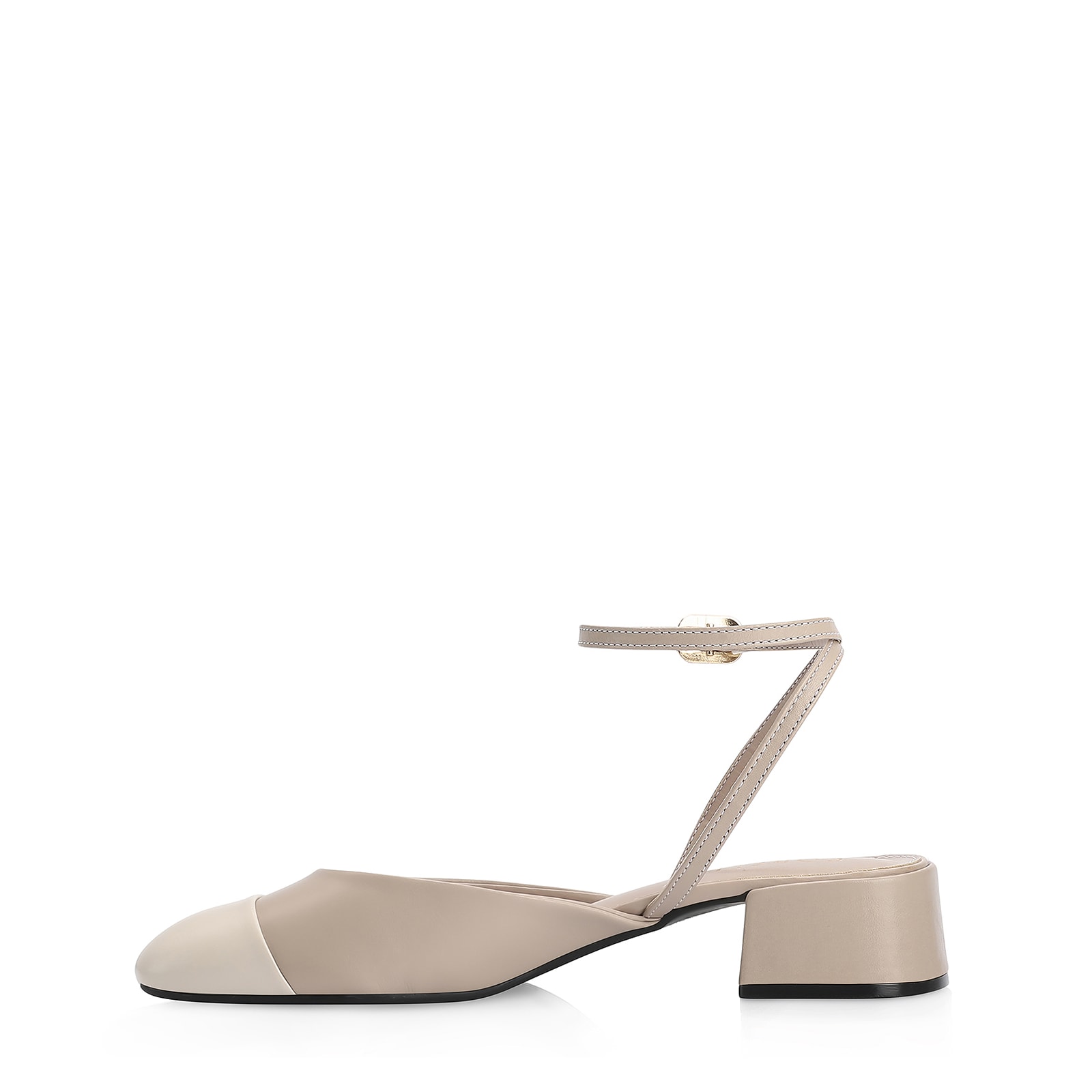 Scarpin Couro Bege/Off White