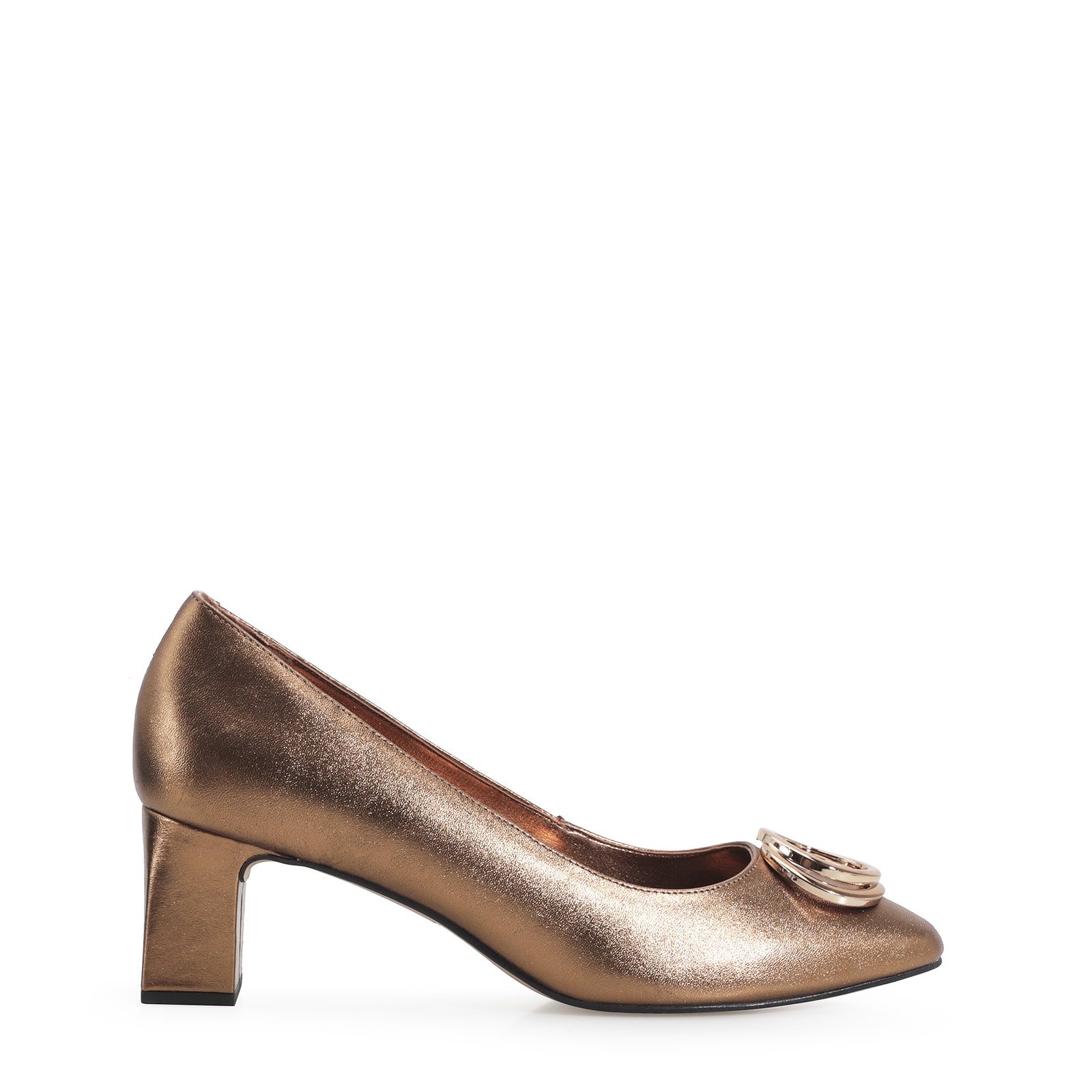 Scarpin Couro Bronze