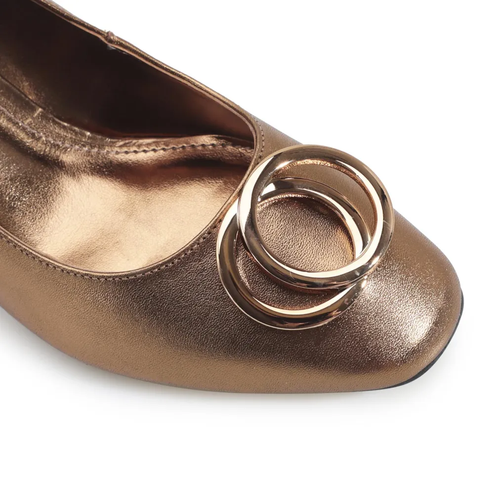 Scarpin Couro Bronze - imagem 7