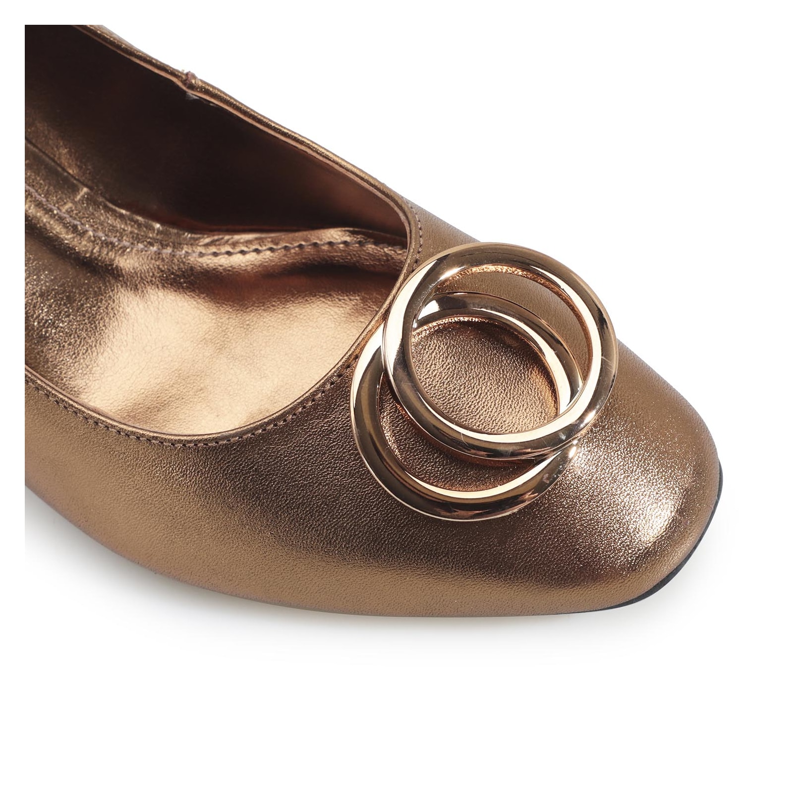 Scarpin Couro Bronze