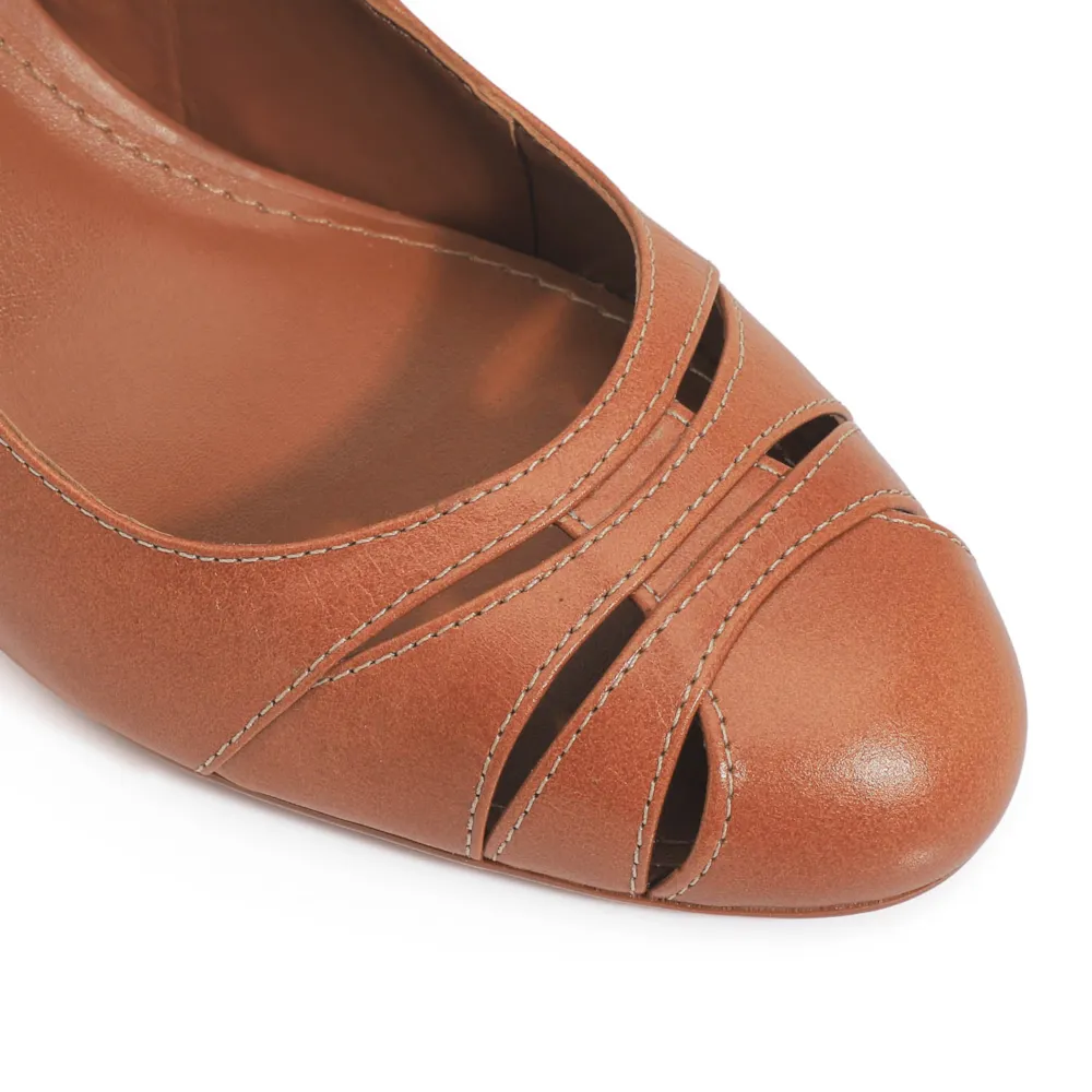 Scarpin Couro Caramelo - imagem 6