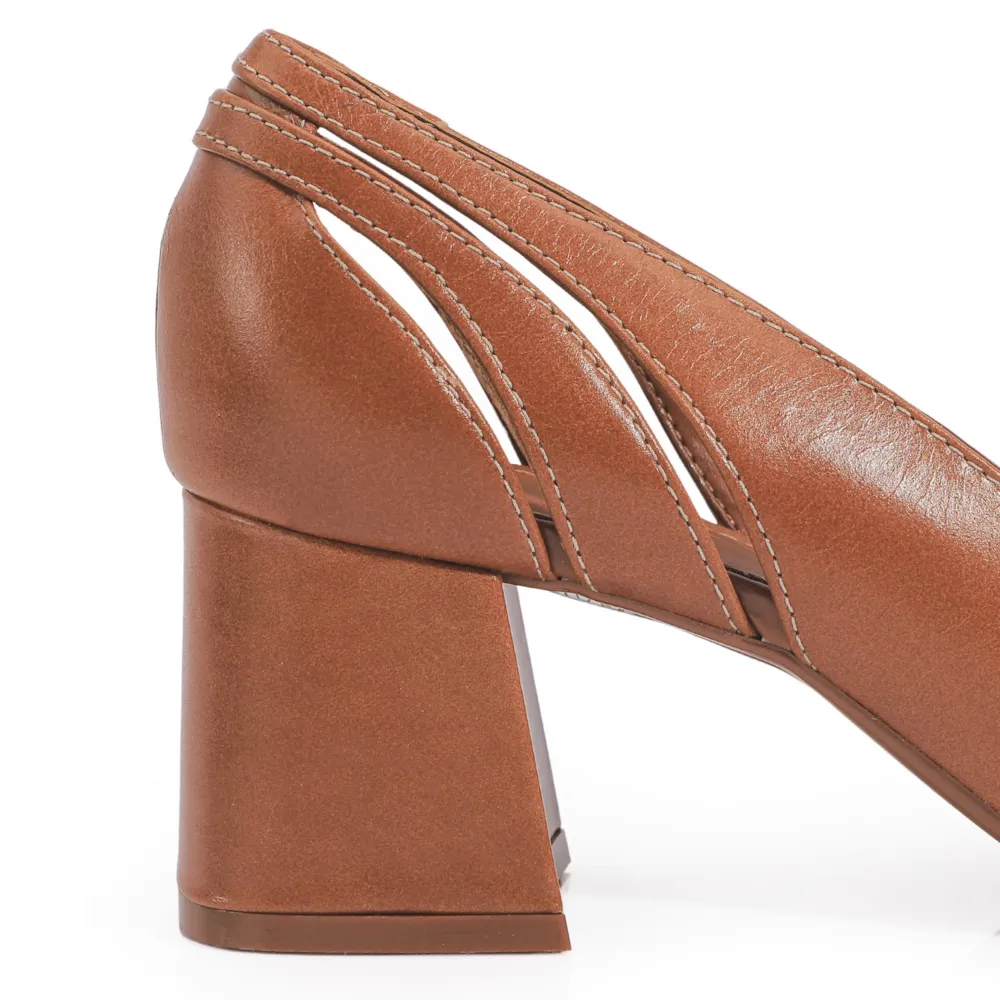 Scarpin Couro Caramelo - imagem 7
