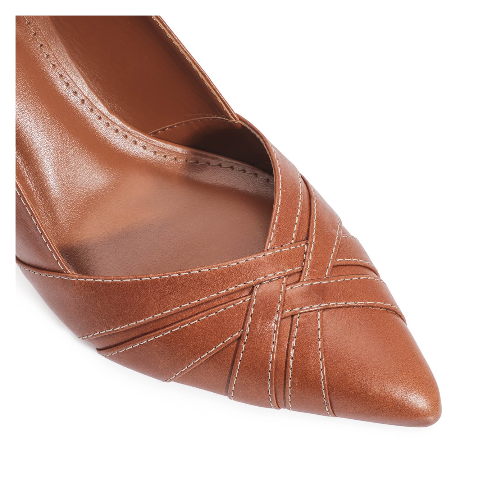 Scarpin Couro Caramelo
