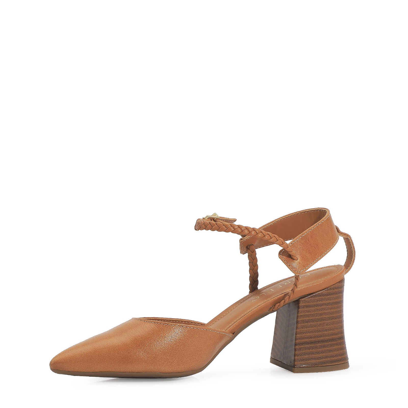 Scarpin Couro Caramelo