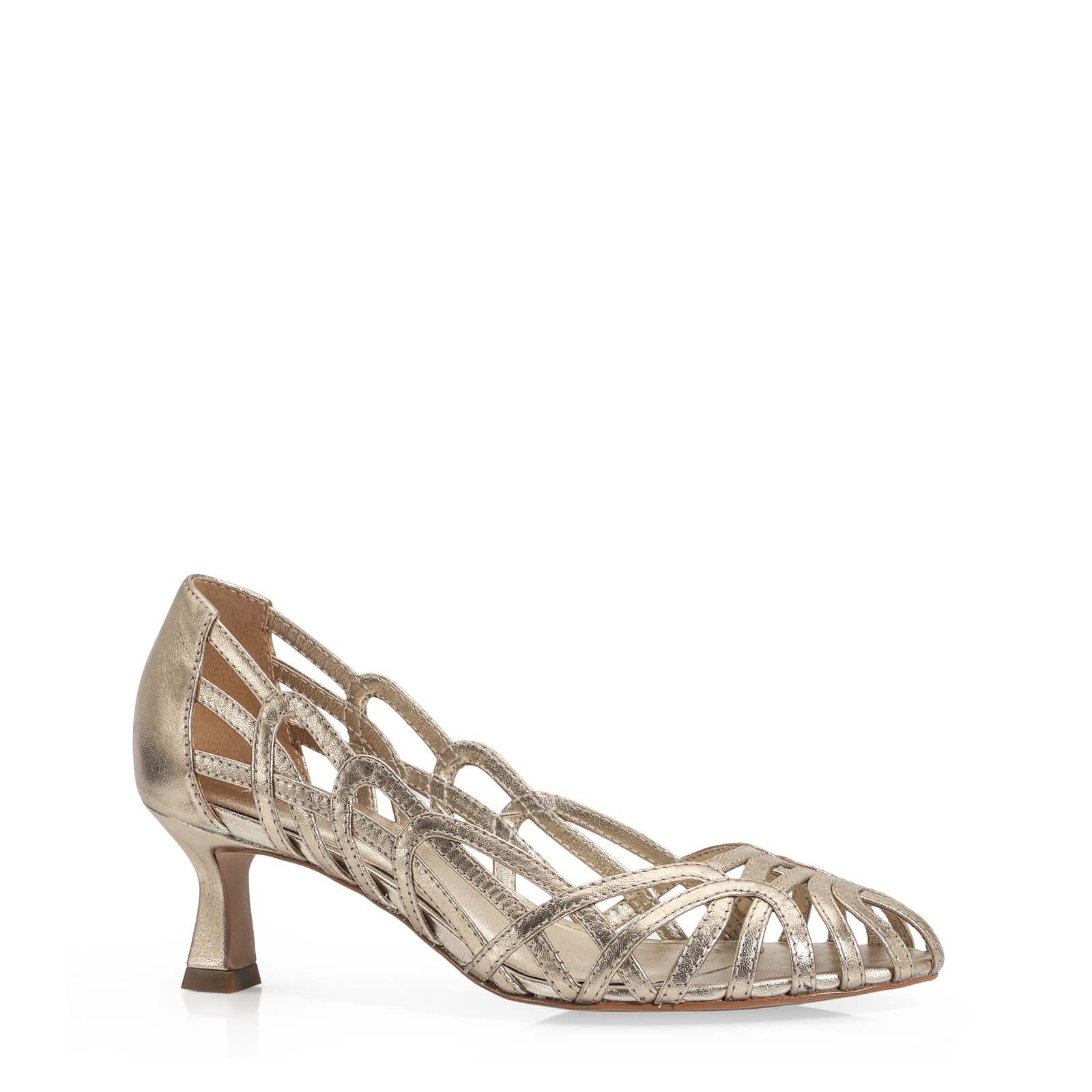 Scarpin Couro Champagne