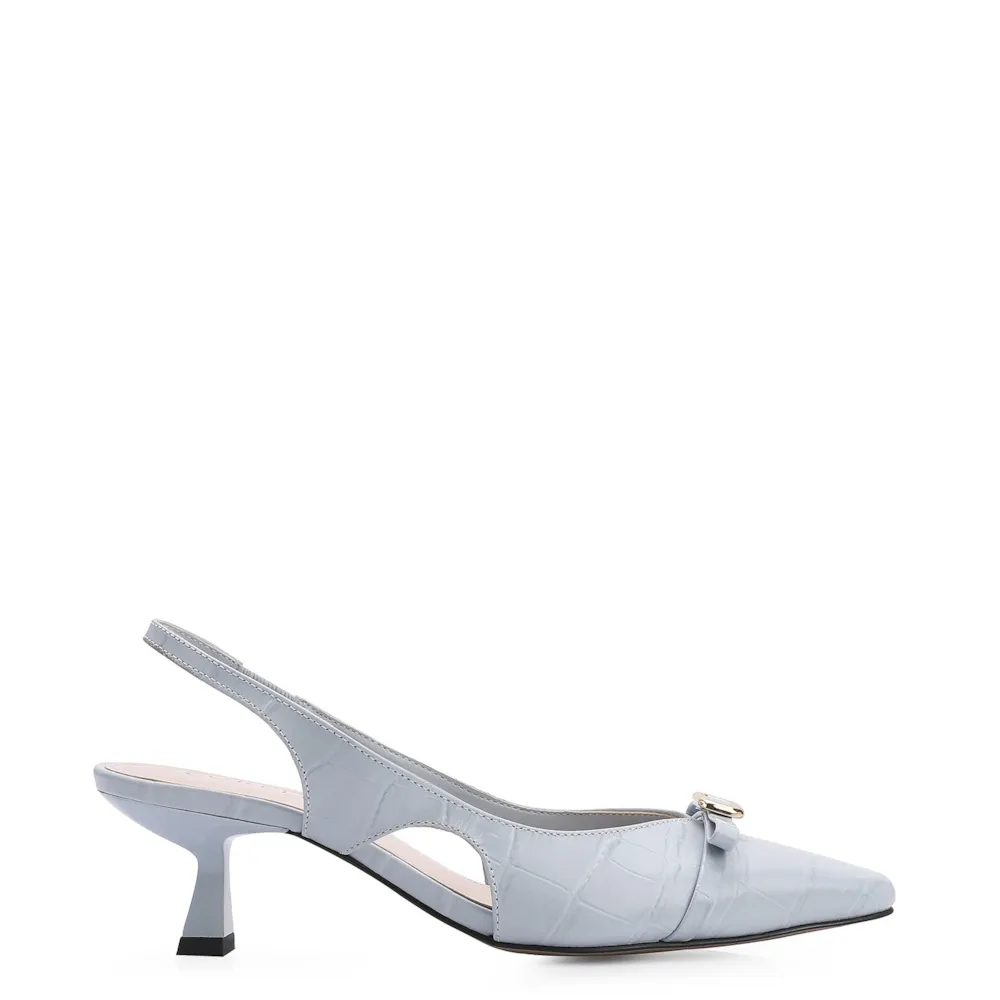Scarpin Couro Croco Azul - imagem 2