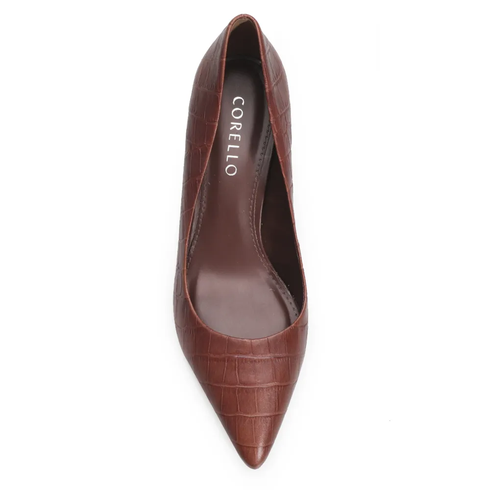 Scarpin Couro Croco Marrom - imagem 5