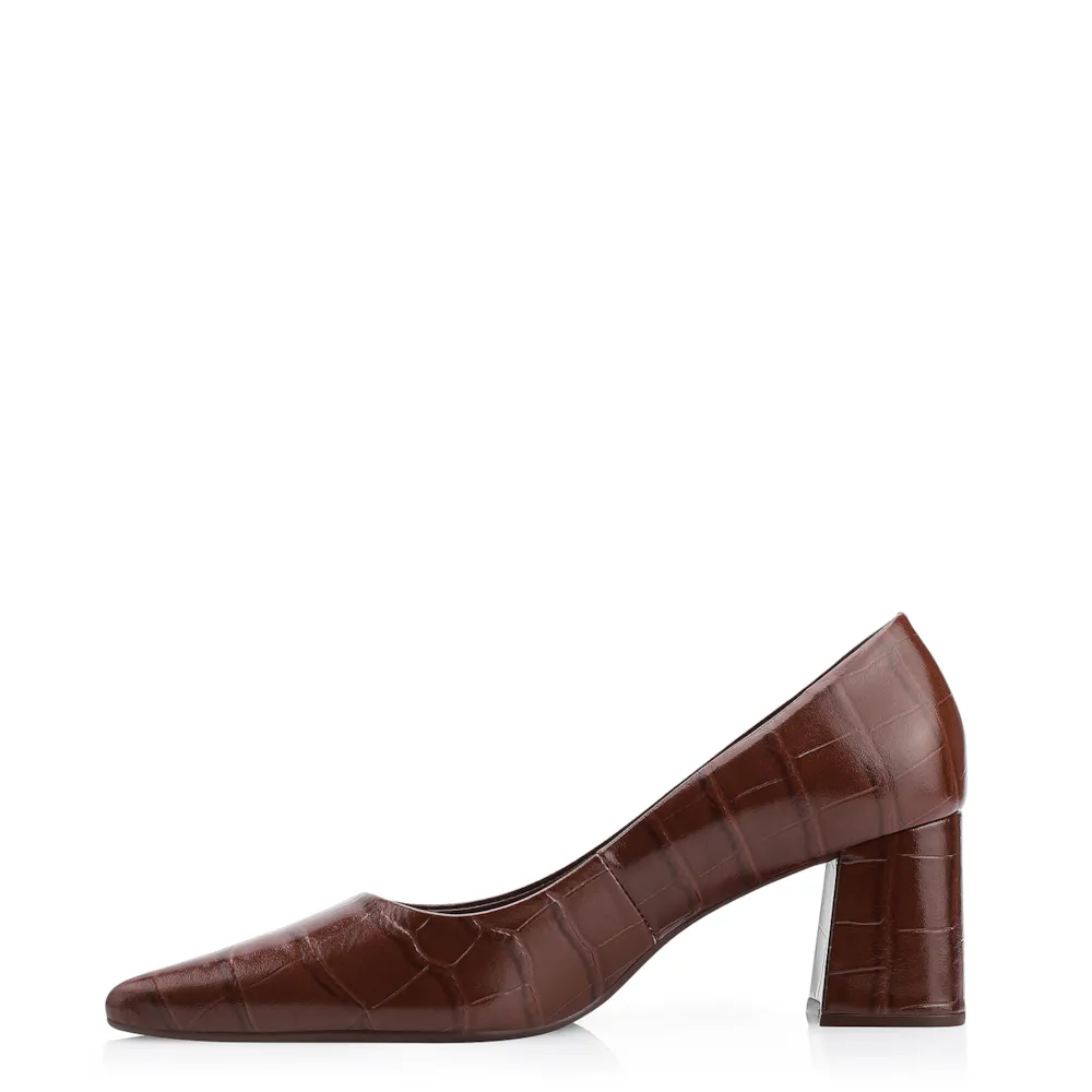 Scarpin Couro Croco Marrom - imagem 5