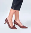 Scarpin Couro Croco Marrom - imagem 2