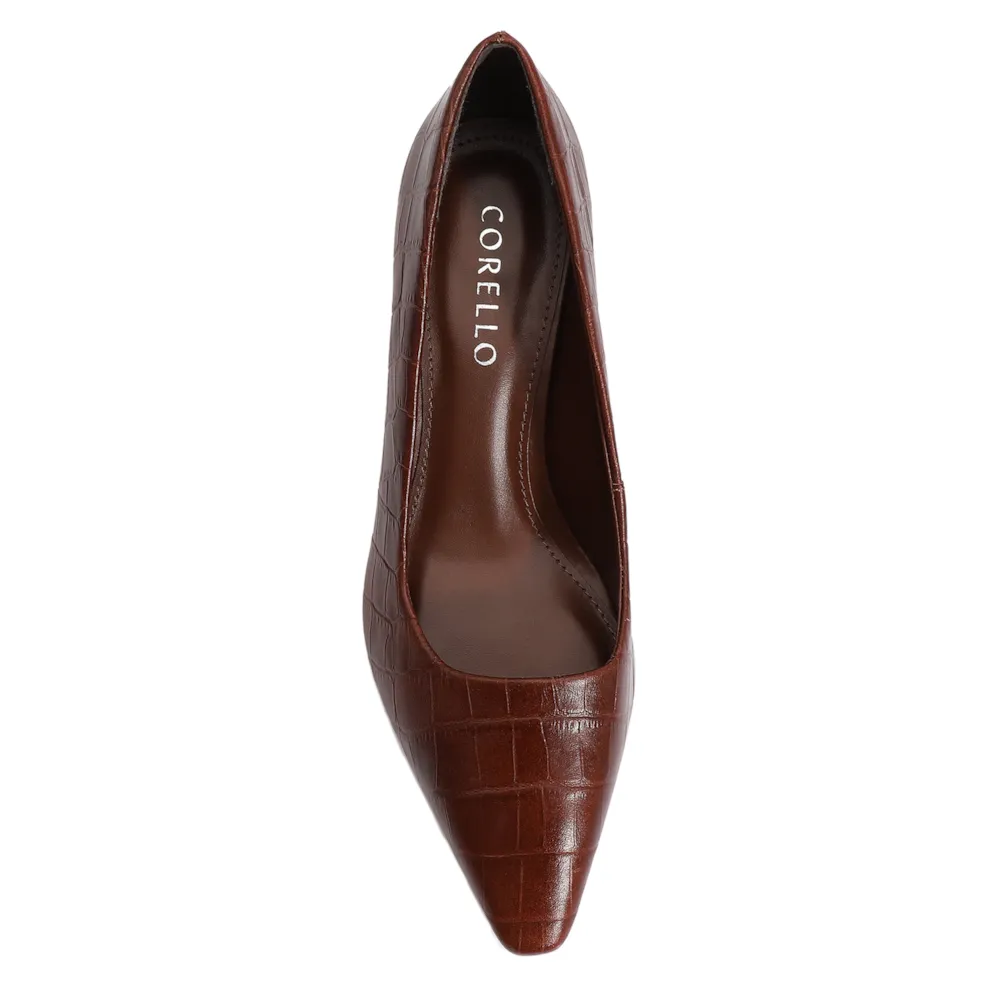 Scarpin Couro Croco Marrom - imagem 6