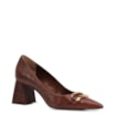 Scarpin Couro Croco Marrom - imagem 1