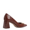 Scarpin Couro Croco Marrom - imagem 4
