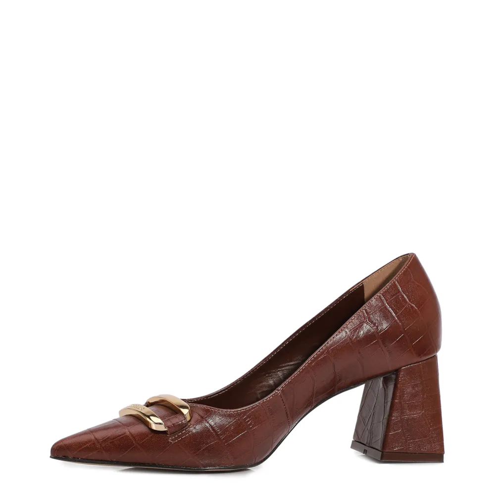Scarpin Couro Croco Marrom - imagem 5