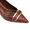Scarpin Couro Croco Marrom - imagem 7