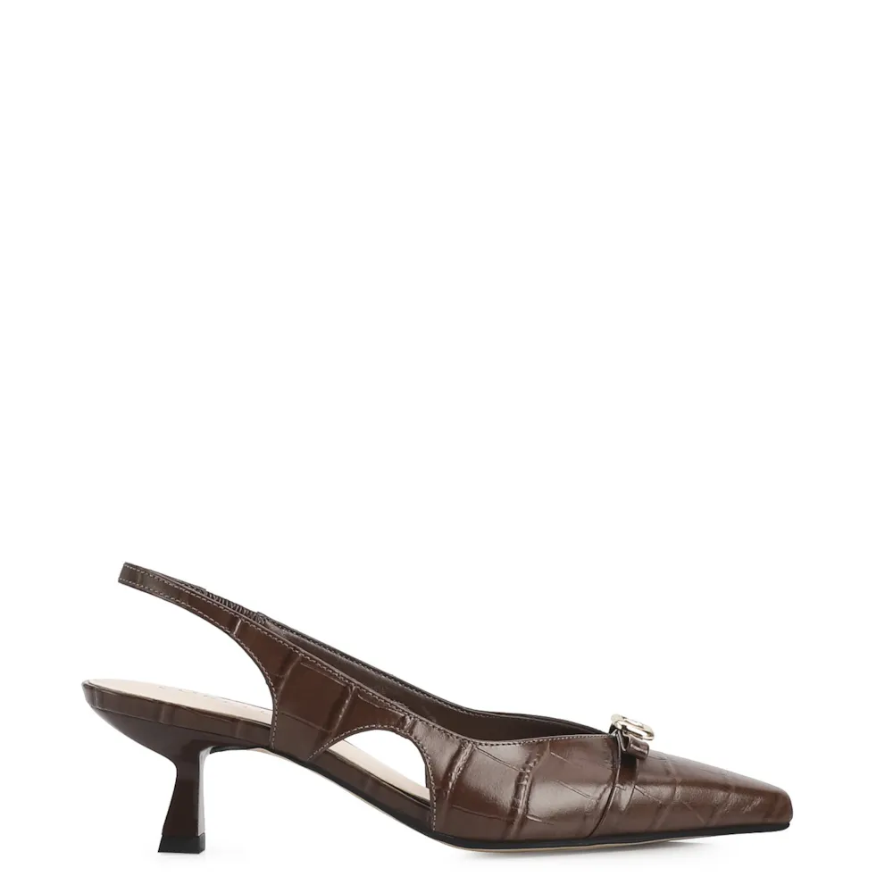 Scarpin Couro Croco Marrom - imagem 3
