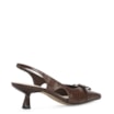 Scarpin Couro Croco Marrom - imagem 4