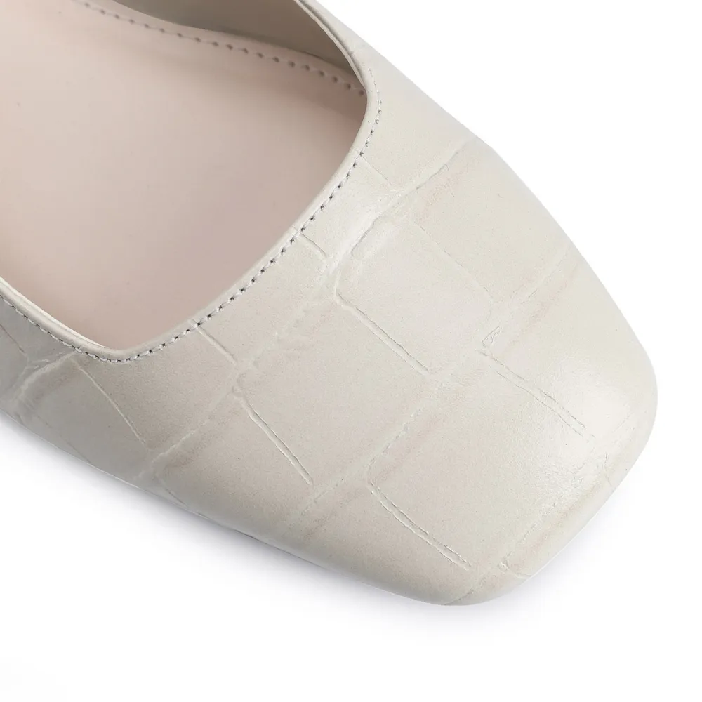Scarpin Couro Croco Off White/Alt Off White - imagem 6