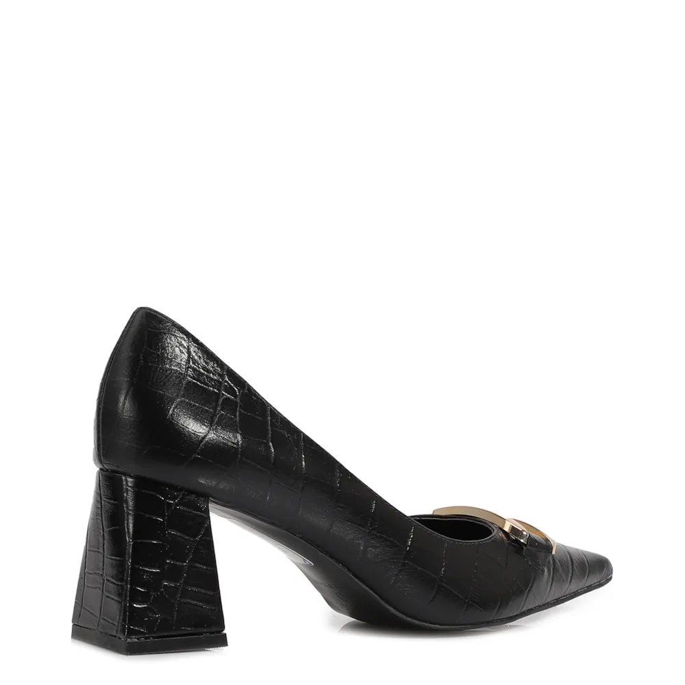 Scarpin Couro Croco Preto - imagem 3