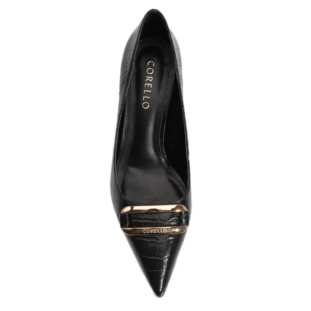 Scarpin Couro Croco Preto - imagem 5