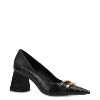 Couro Croco Preto