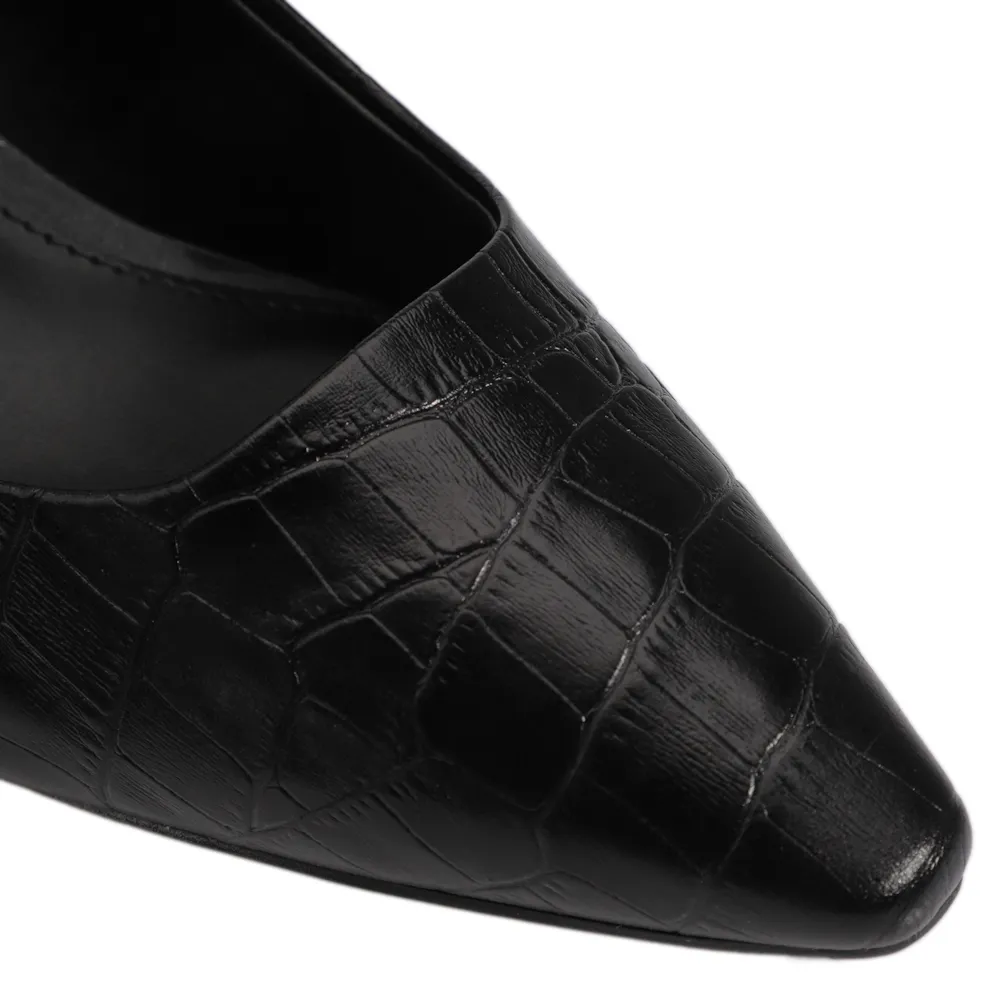 Scarpin Couro Croco Preto - imagem 6