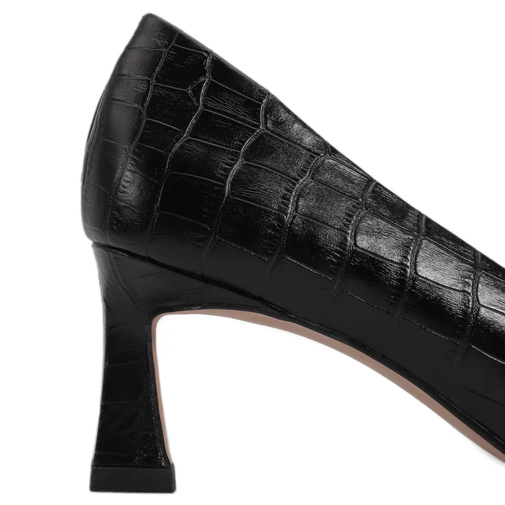Scarpin Couro Croco Preto - imagem 7