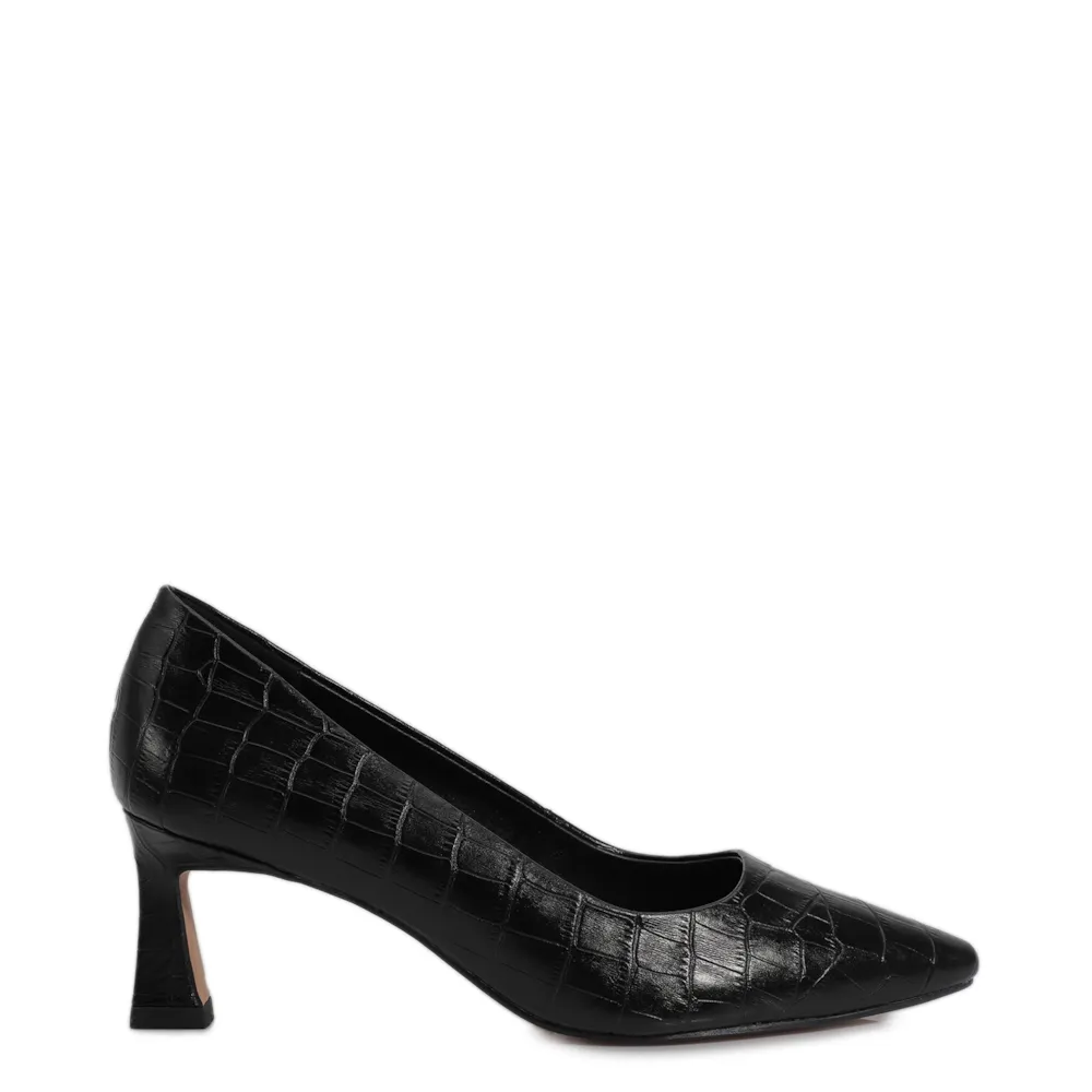 Scarpin Couro Croco Preto - imagem 2