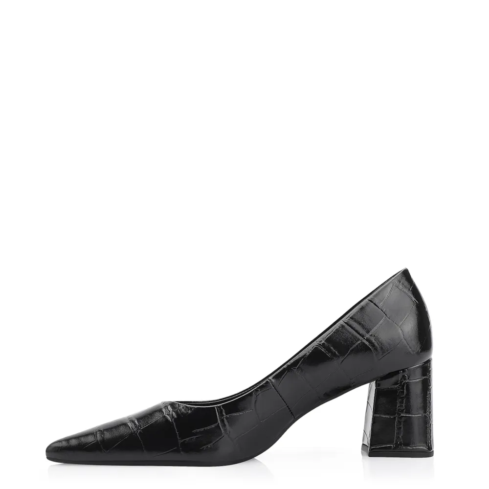 Scarpin Couro Croco Preto - imagem 4