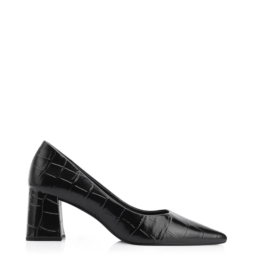 Scarpin Couro Croco Preto - imagem 2