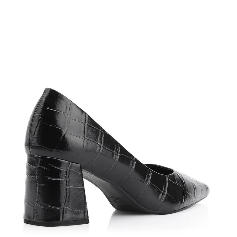 Scarpin Couro Croco Preto - foto 3
