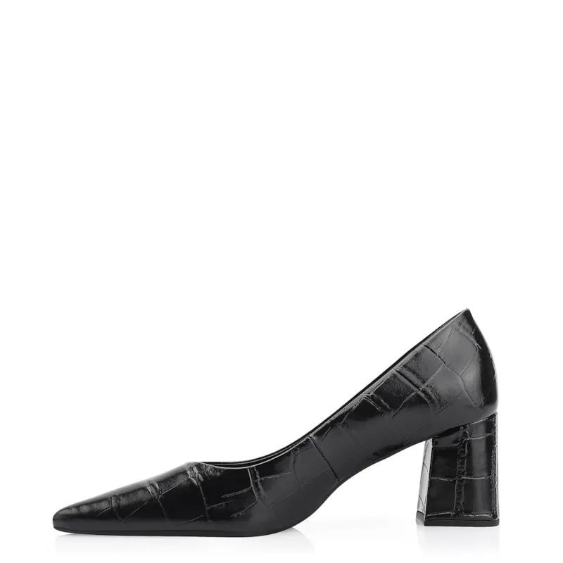 Scarpin Couro Croco Preto - foto 4