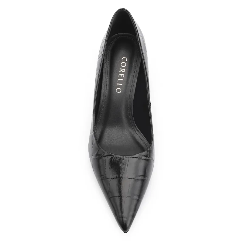 Scarpin Couro Croco Preto - foto 5
