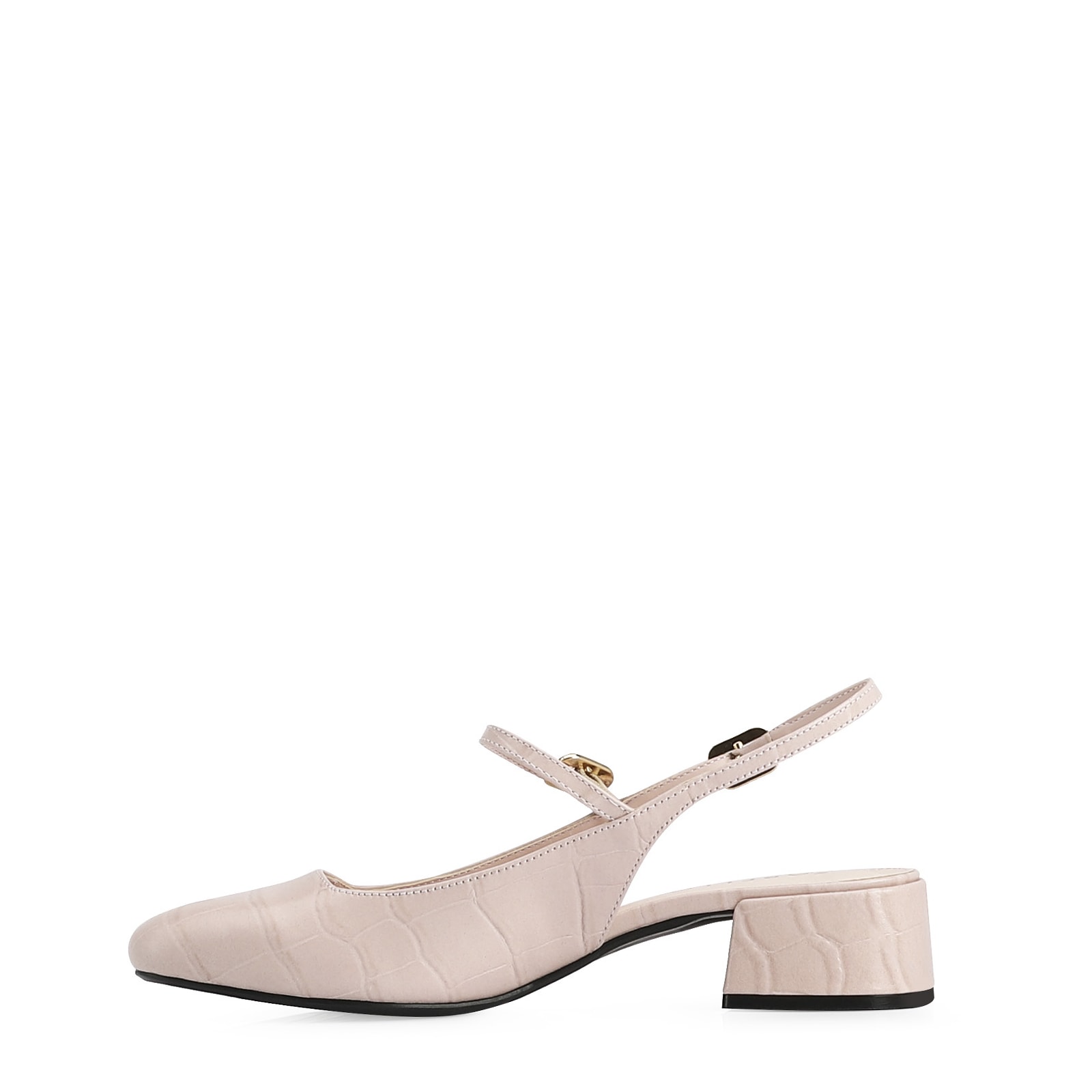 Scarpin Couro Croco Rosa/Alt Croco Rosa
