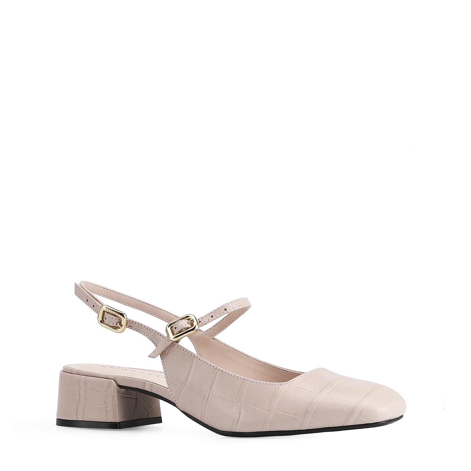 Scarpin Couro Croco Rosa/Alt Croco Rosa