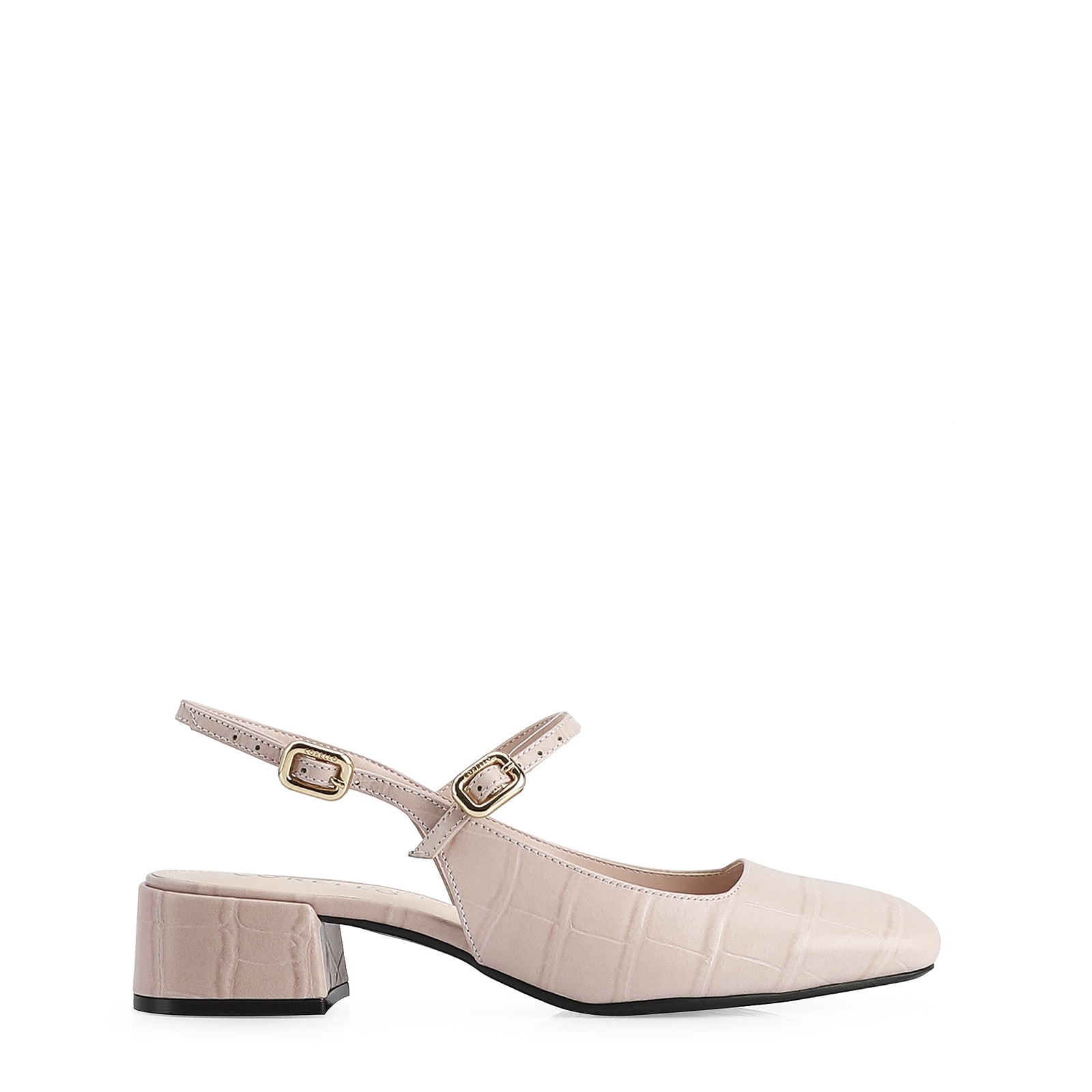 Scarpin Couro Croco Rosa/Alt Croco Rosa