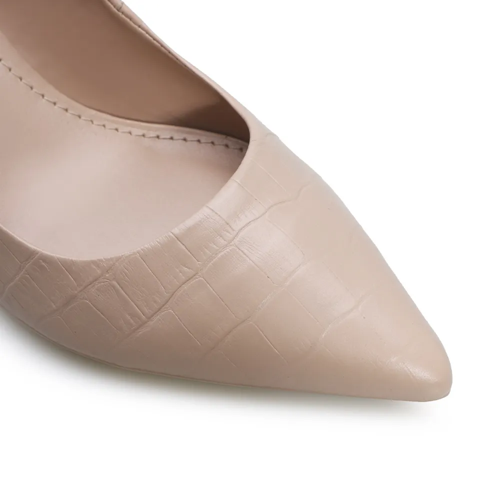 Scarpin Couro Croco Rosado - imagem 6