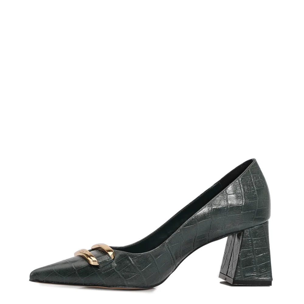 Scarpin Couro Croco Verde - imagem 4