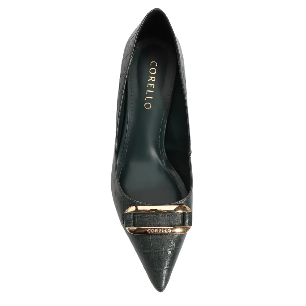 Scarpin Couro Croco Verde - imagem 5