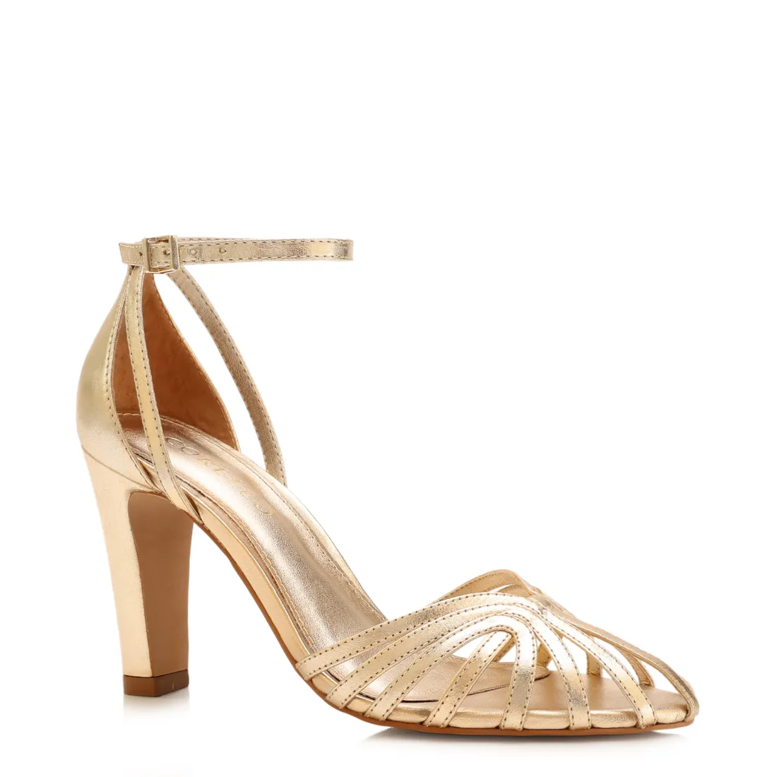 Scarpin Couro Dourado