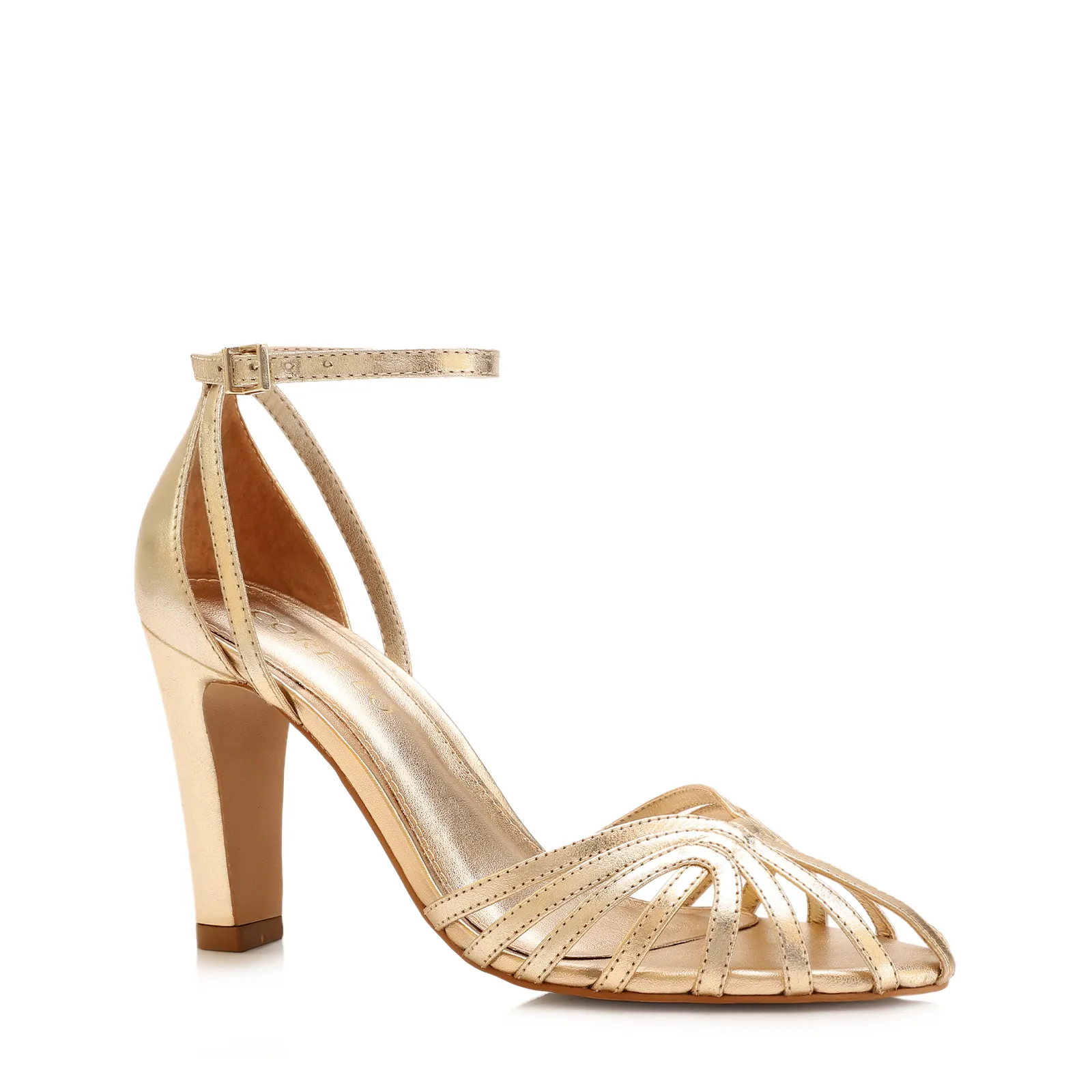 Scarpin Couro Dourado